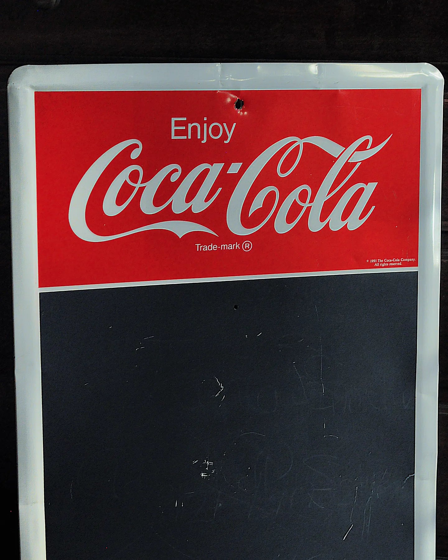 Coca-Cola 1991 Teneke Yazı Panosu detay görseli 5