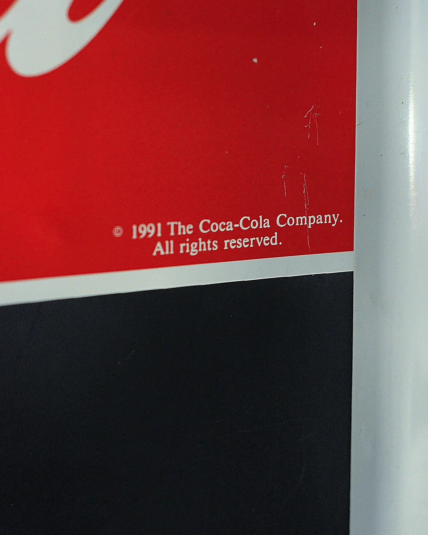 Coca-Cola 1991 Teneke Yazı Panosu detay görseli 3