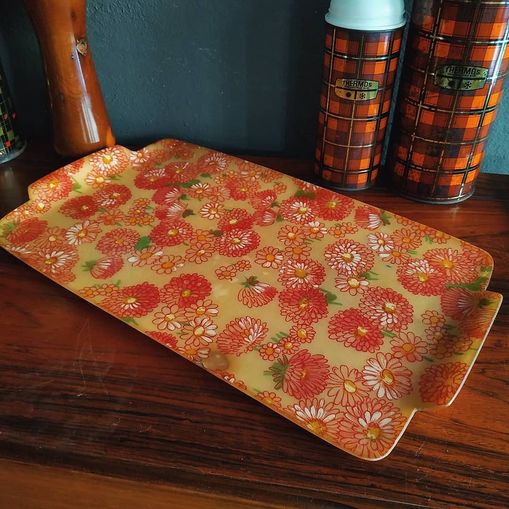 Vintage Fiberglas Servis Tepsisi