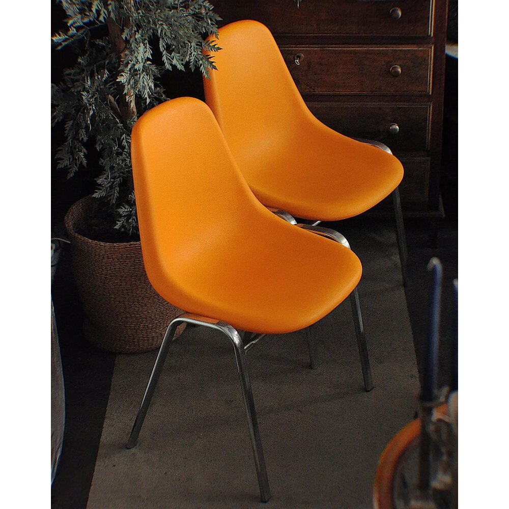 1977 Pollak, Orly Chair, Turuncu Sandalye