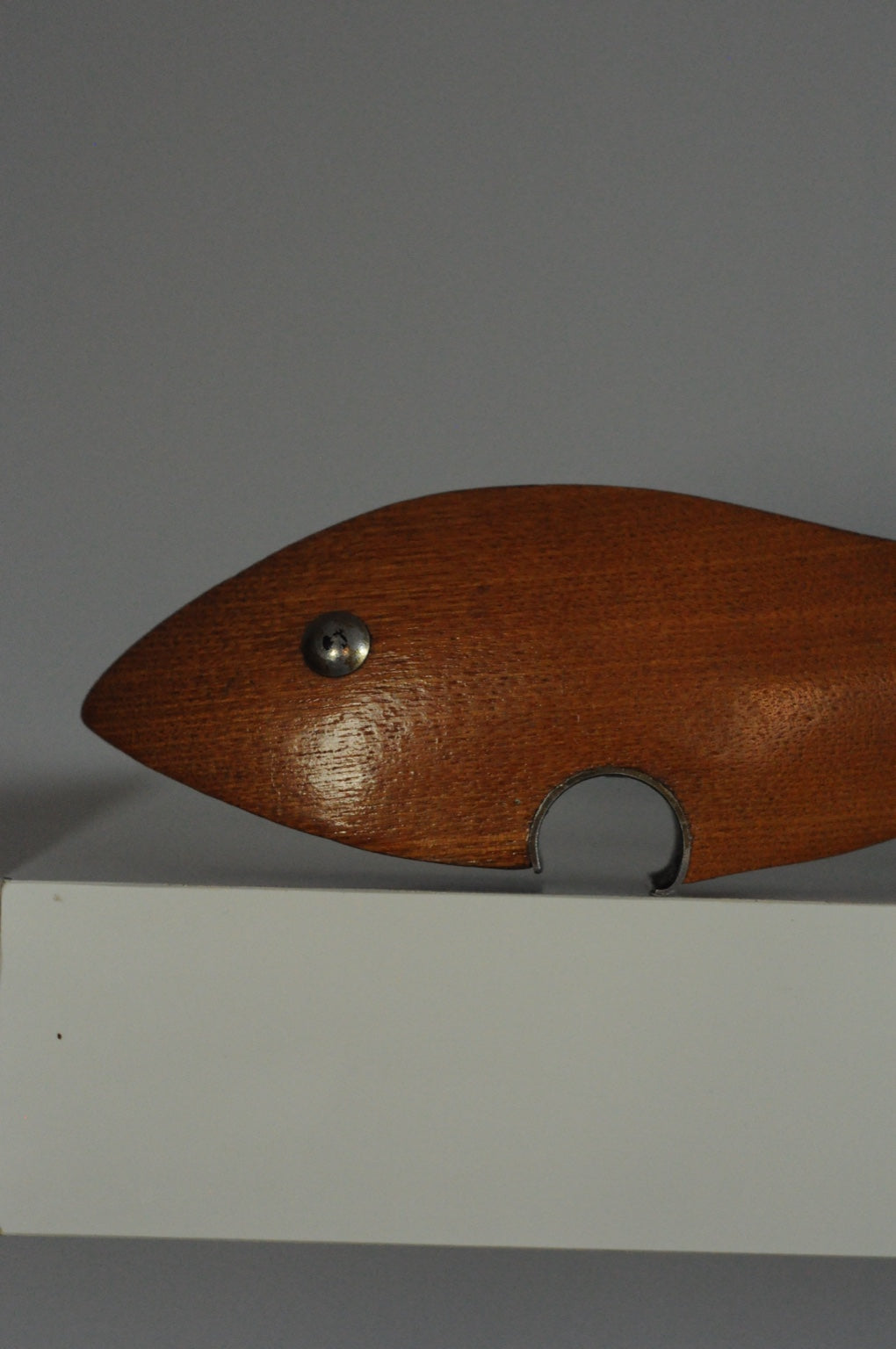 Teak balık şişe açacağı baş ve metal açacak detayı