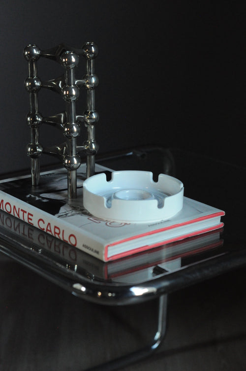 Kartell 4641 beyaz melamin vintage küllük – Anna Castelli Ferrieri, 1979
