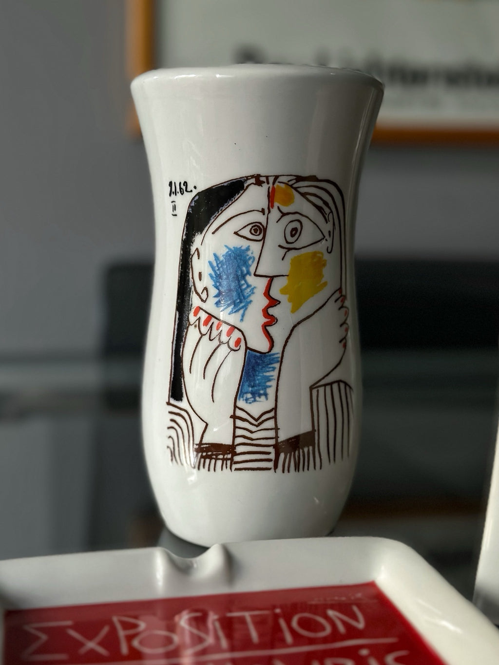 Picasso Tête Appuyée sur les Mains II 1962 desenli Tognana MMI porselen vazo