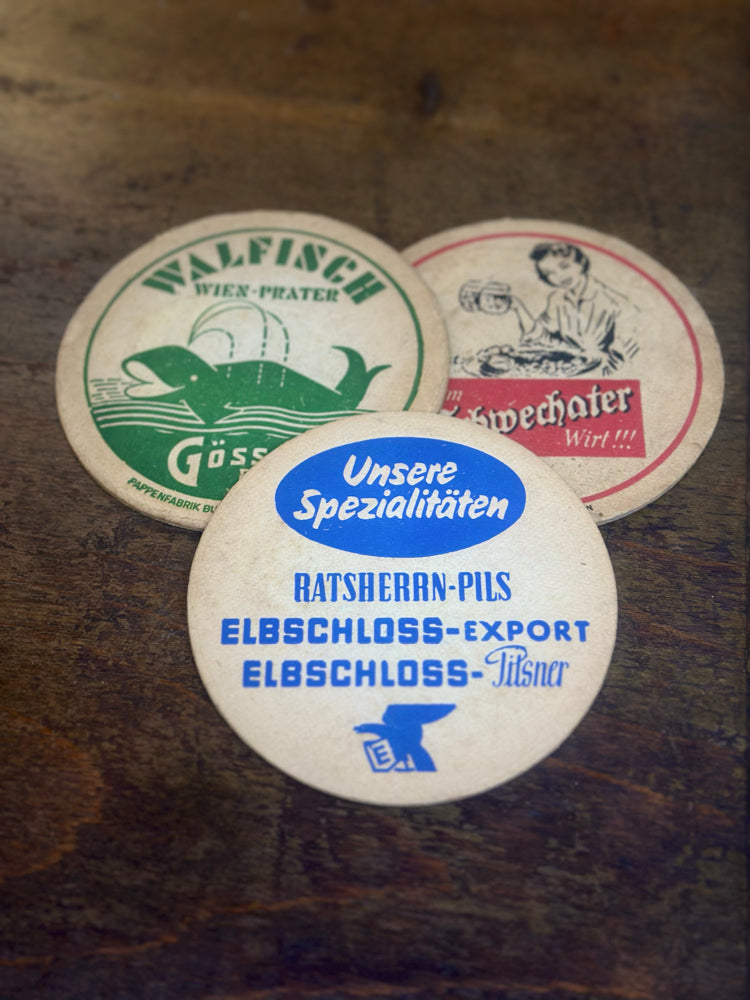 Vintage 3 Adet Bardak Altlıkları