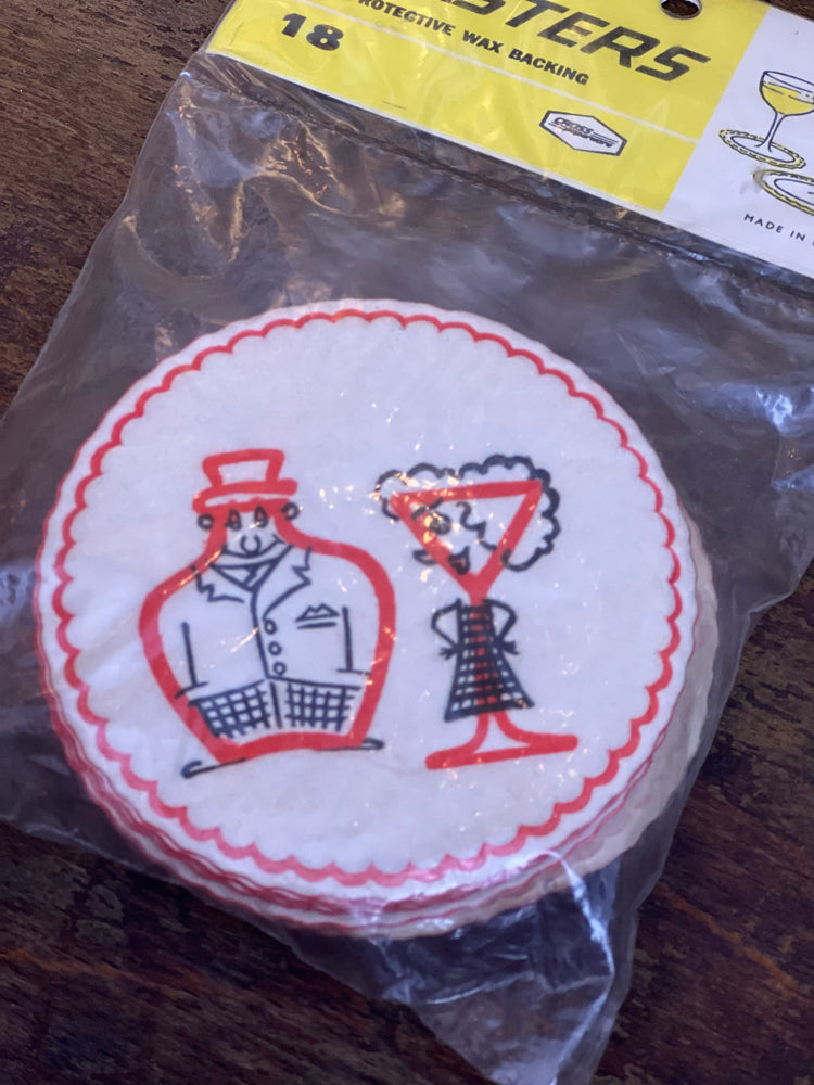 Vintage İngiliz Kokteyl Bardak Altlığı